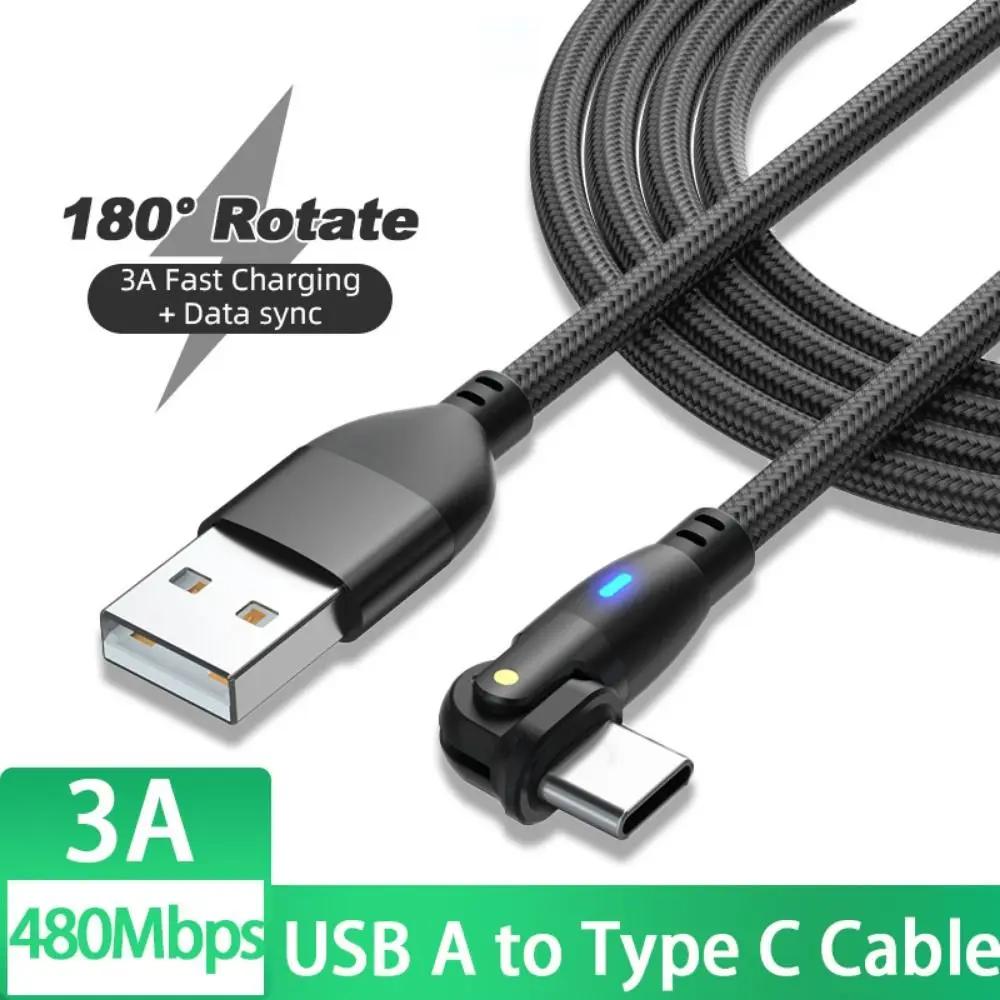 ȸ USB A-Ÿ C ̺ 3A   USB Ÿ C 180  ޴ ̺,  ̾ ڵ  ̾ 1m 2m 3m